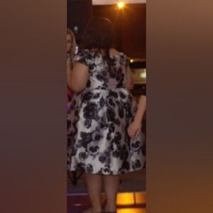 chi chi london plus bardot poppy print black and white - Size 20 (UK 24)